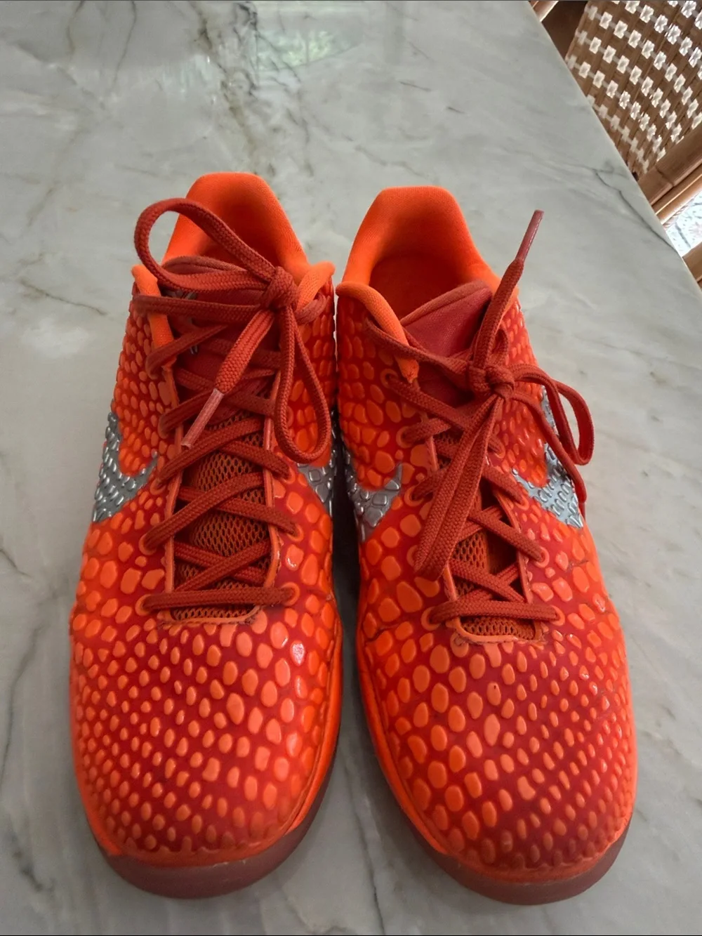 Kobe Nike Kids Orange and Silver Performance Sneakers